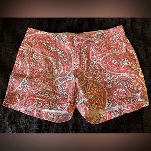 Paisley Print Shorts in Pink and White. Size 4